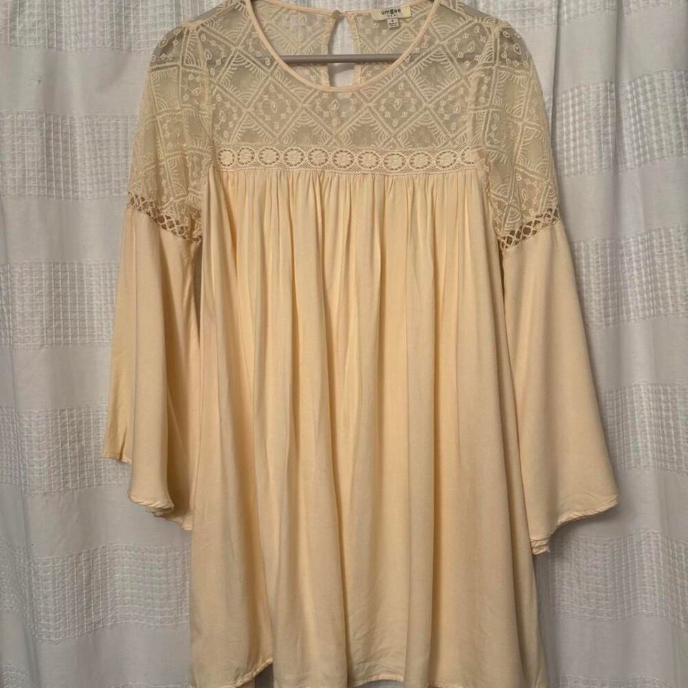 Umgee Women's Cream Embroidered Dress S